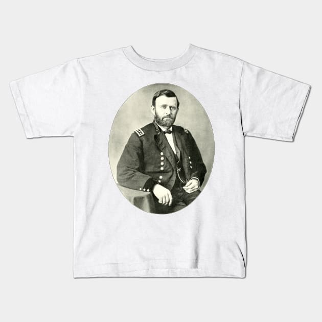 Union General Ulysses S Grant Photo Portrait Kids T-Shirt by Naves